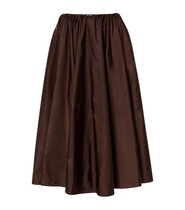 Prada Re-Nylon saia midi franzida