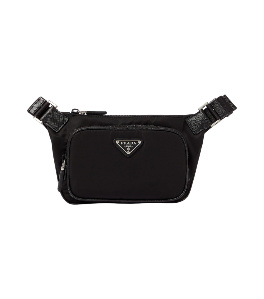 Prada Re-Nylon leather-trimmed belt bag