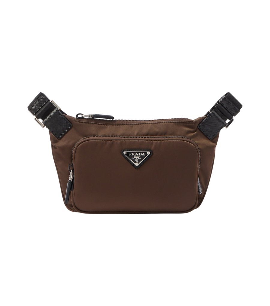 Prada Re-Nylon leather-trimmed shoulder bag