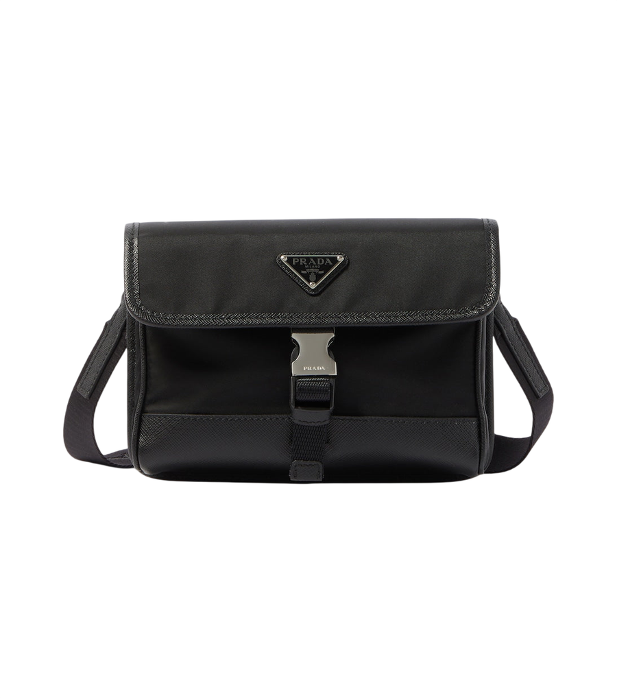 Prada Re-Nylon leather-trimmed shoulder bag