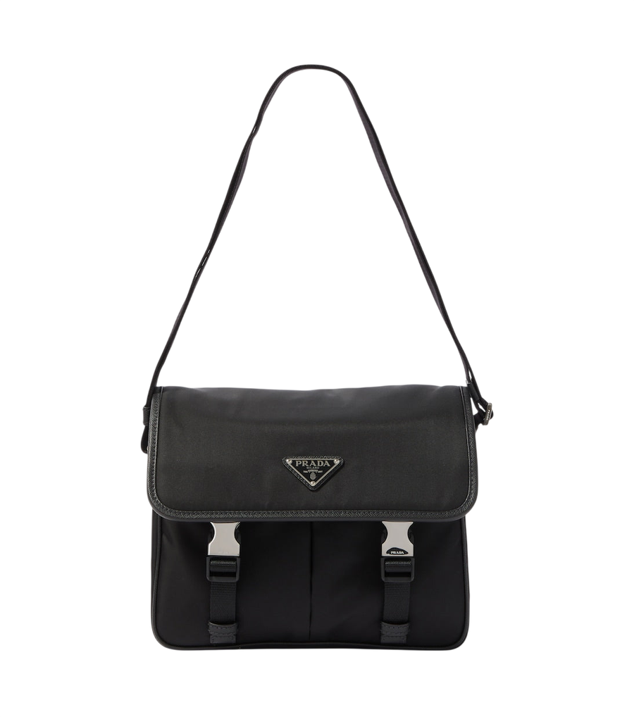 Prada Re-Nylon leather-trimmed shoulder bag