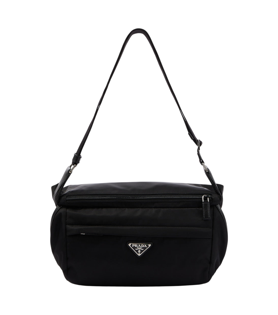 Prada Re-Nylon leather-trimmed shoulder bag