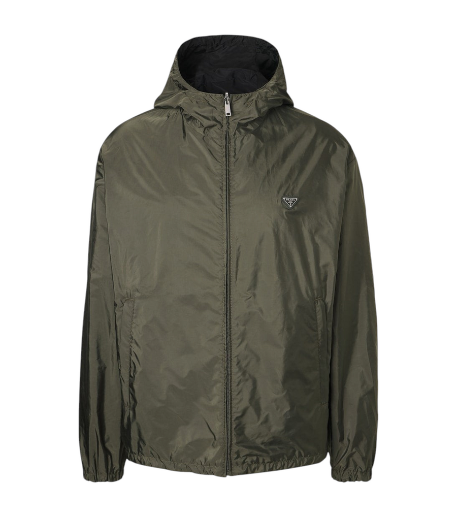 Prada Re-Nylon reversible leather-trimmed jacket