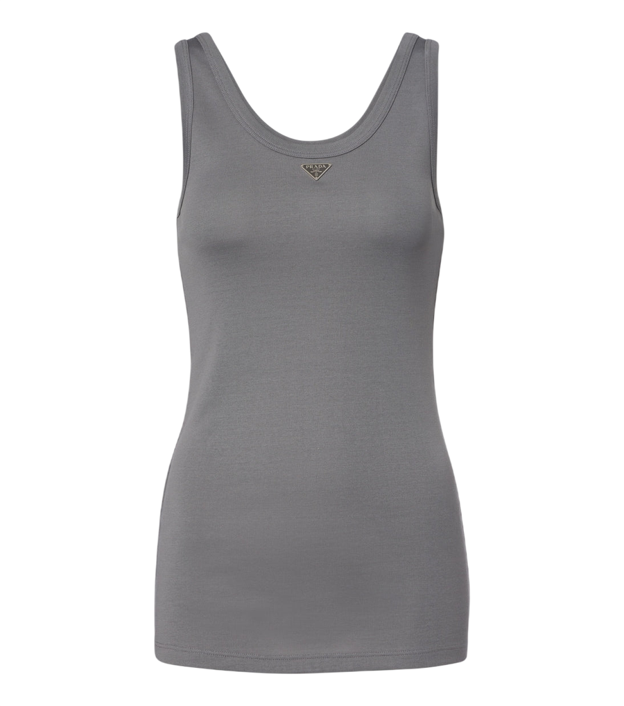 Prada Ribbed-knit cotton tank top