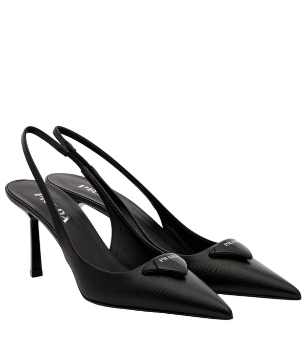 Prada Saffiano leather slingback pumps