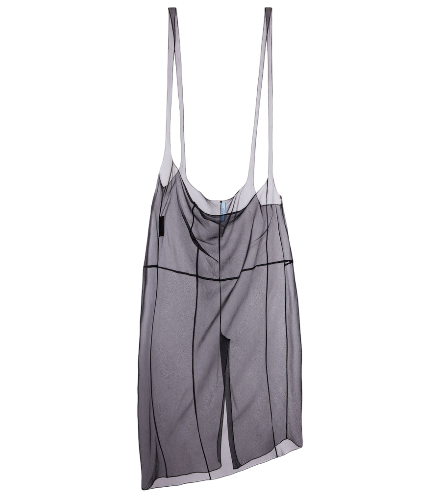 Falda midi transparente de Prada