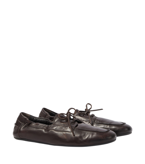 Prada Shuffle leather boat shoes