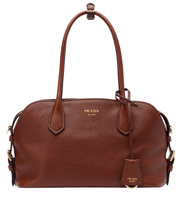 Prada Signet Medium leather bowling bag