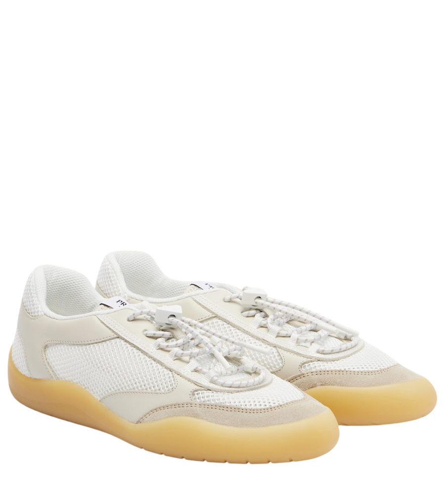 Prada Speedrock leather-trimmed sneakers