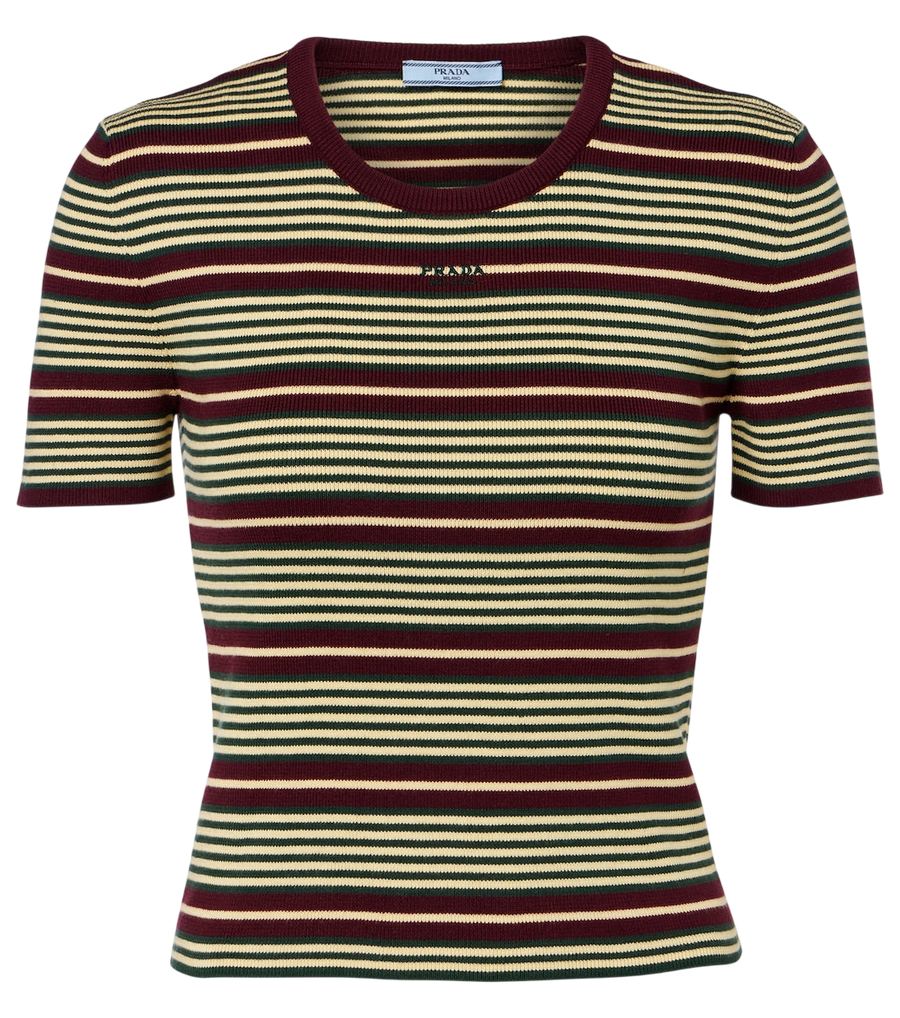 Camiseta Prada de mezcla de algodón a rayas