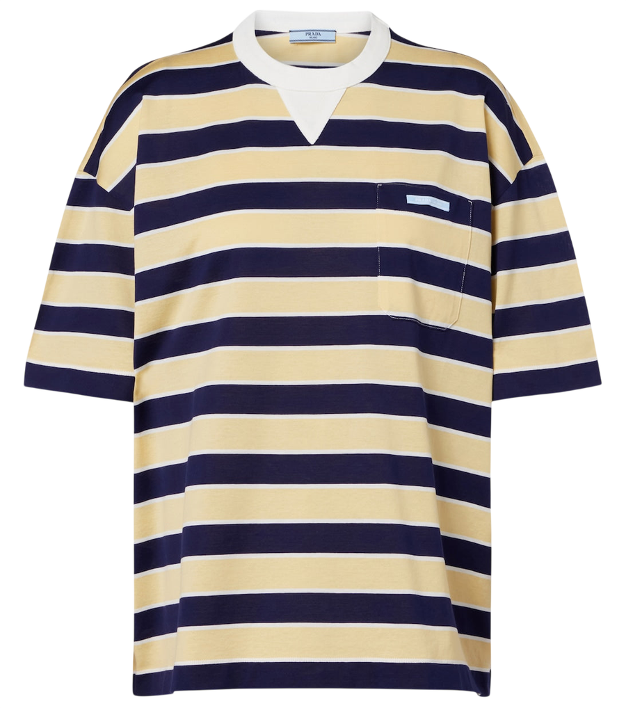 T-shirt en jersey de coton rayé Prada
