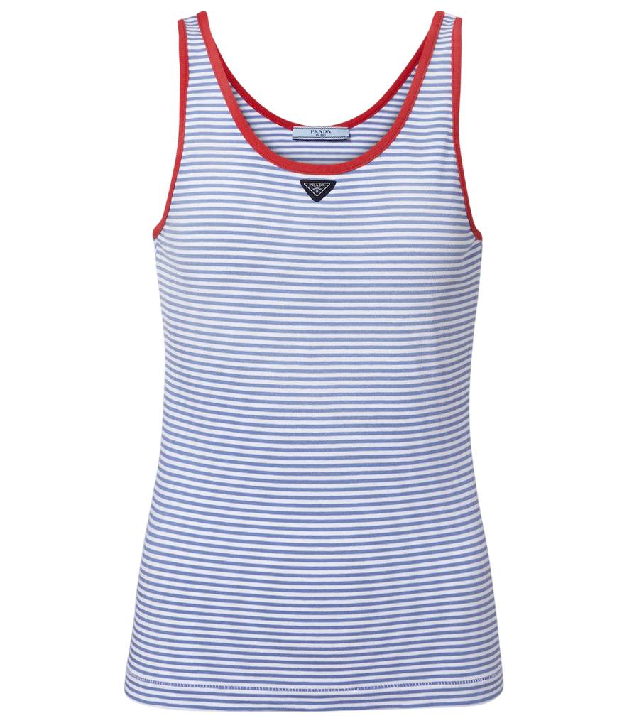 Débardeur Prada en jersey de coton rayé