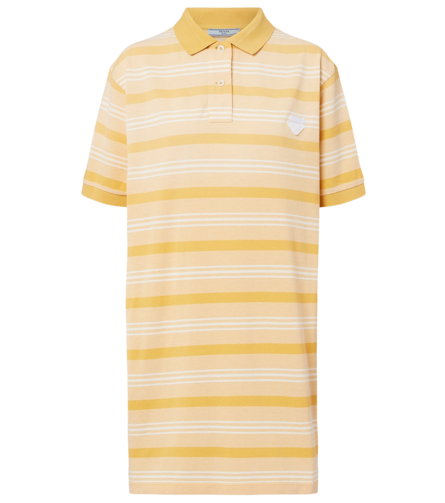 Robe polo Prada en piqué de coton rayé