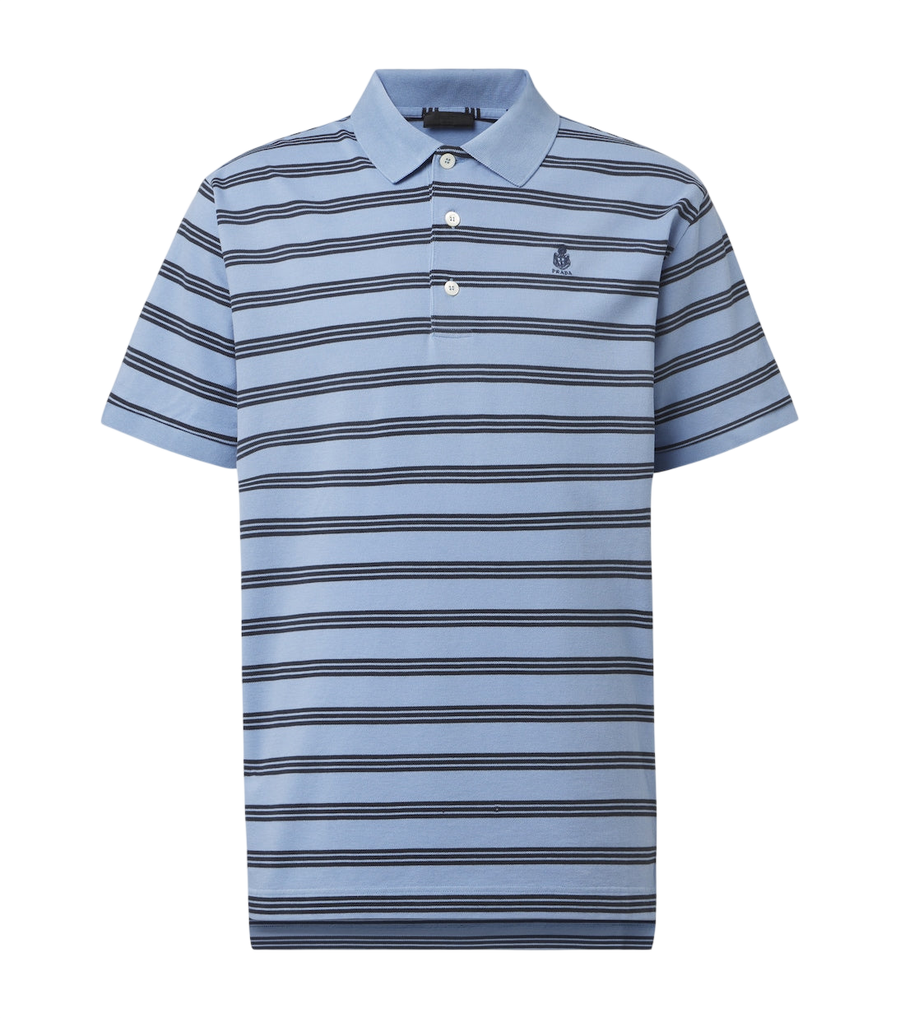 Prada Striped cotton piqué polo shirt