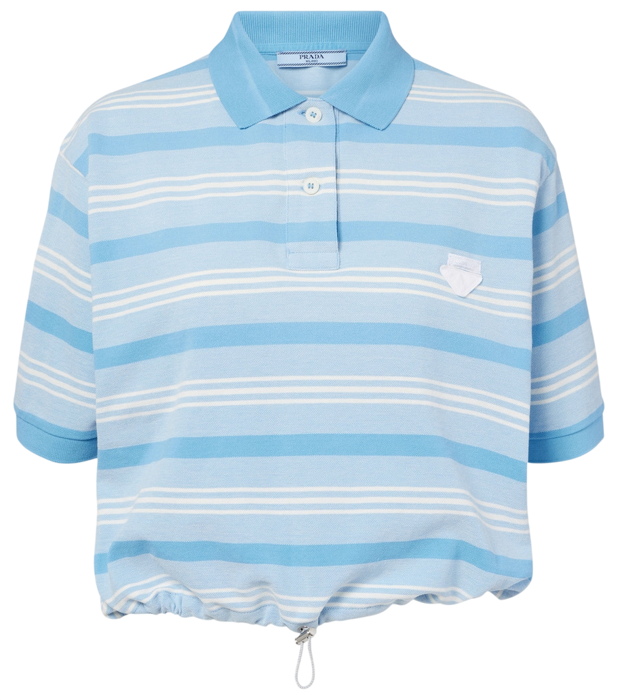 Prada Striped cotton piqué polo shirt
