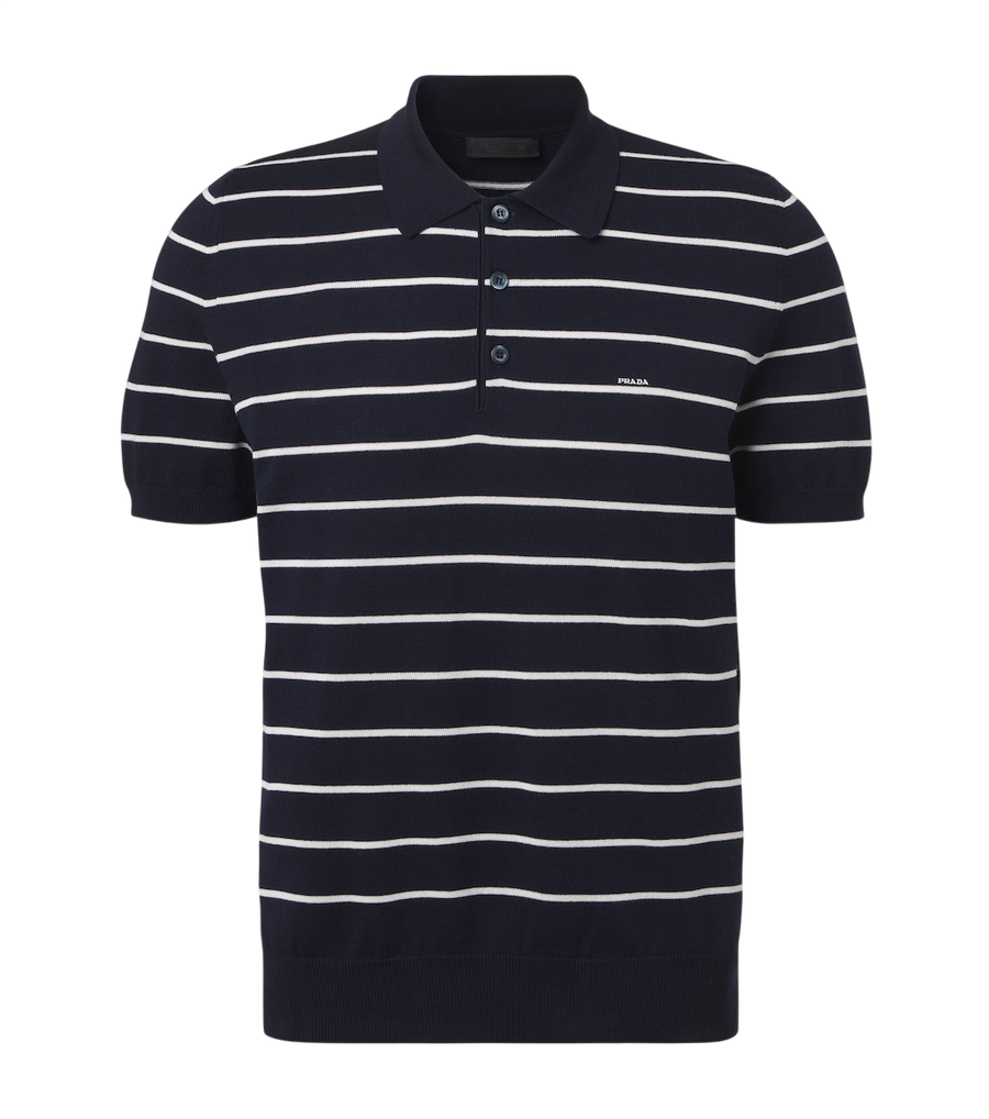Prada Striped cotton polo shirt