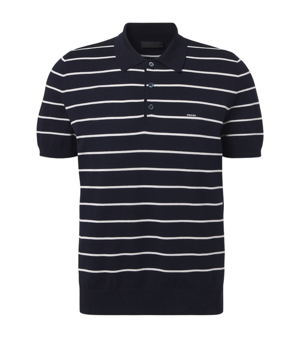 Prada Striped cotton polo shirt