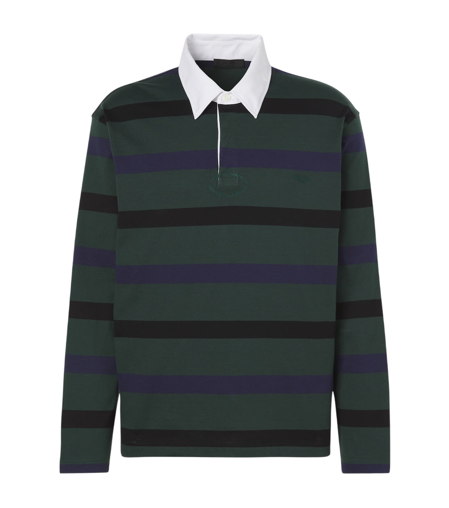 Prada Striped cotton polo shirt