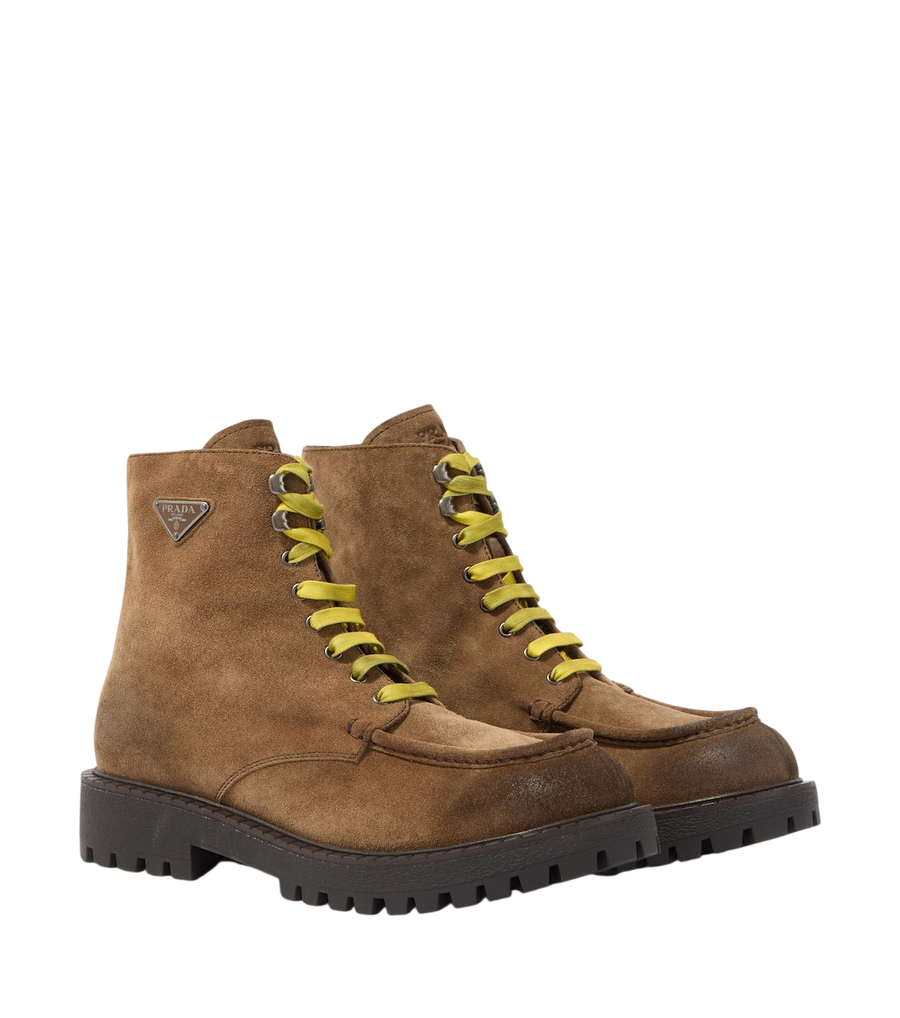 Prada Suede lace-up boots