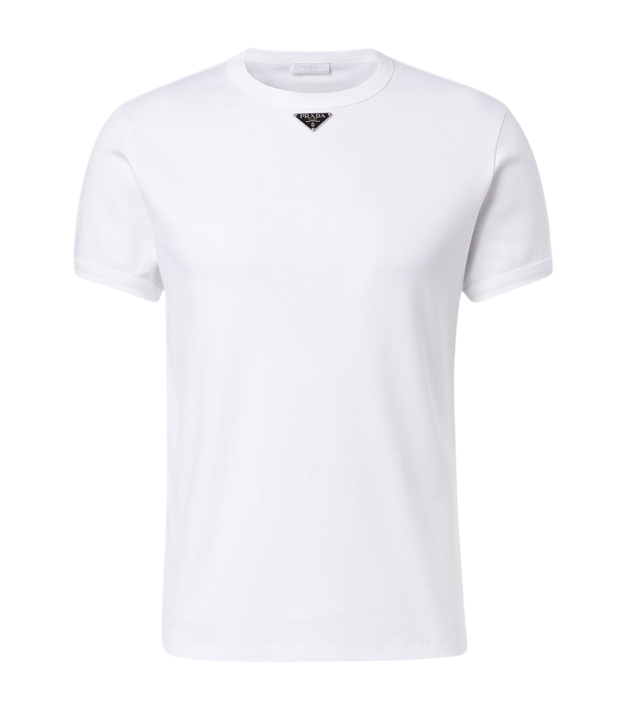 Prada Triangle cotton jersey T-shirt