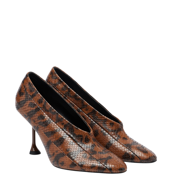 Proenza Schouler Sapatos de salto alto em couro com efeito de cobra