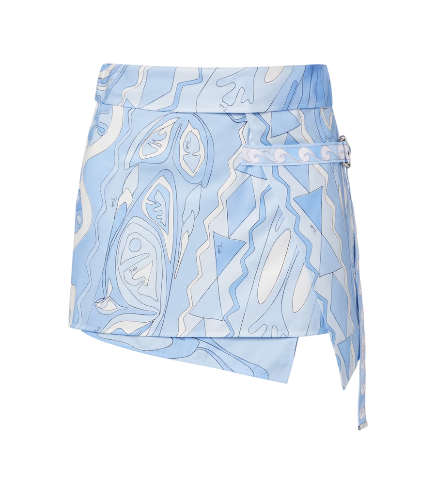 Jupe portefeuille en coton Angoli Pucci