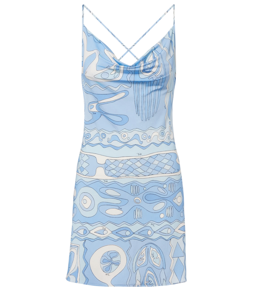 Minivestido de punto de satén con drapeado Angoli de Pucci