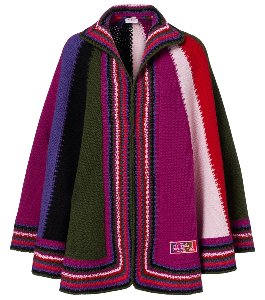 Pucci Colorblocked wool cape