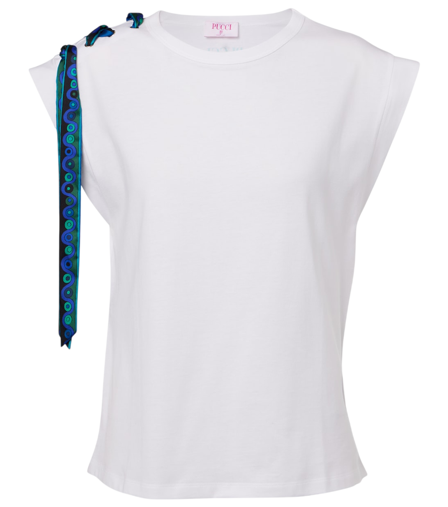 Camiseta de algodón con detalle Iride de Pucci