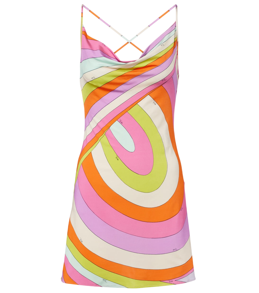 Pucci Miniabito Iride in jersey satinato drappeggiato