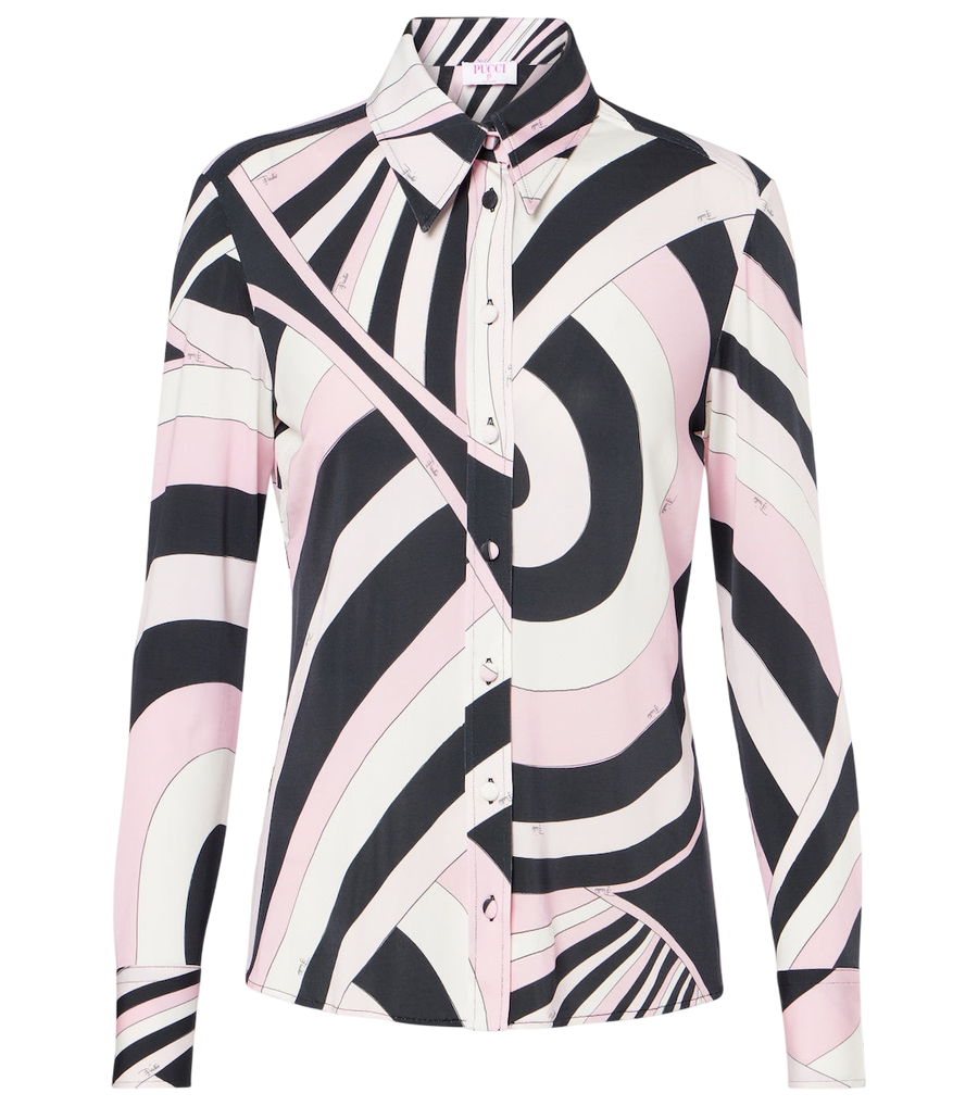 Camisa de satén con estampado Iride de Pucci