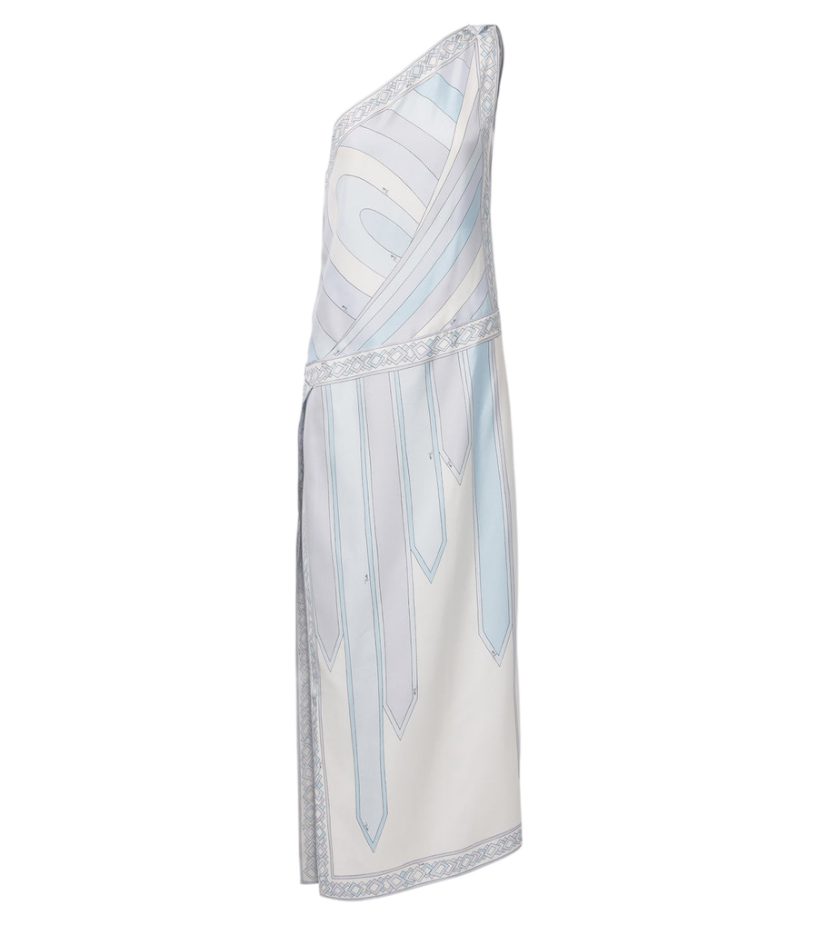 Pucci Abito da sera monospalla Iride in twill di seta