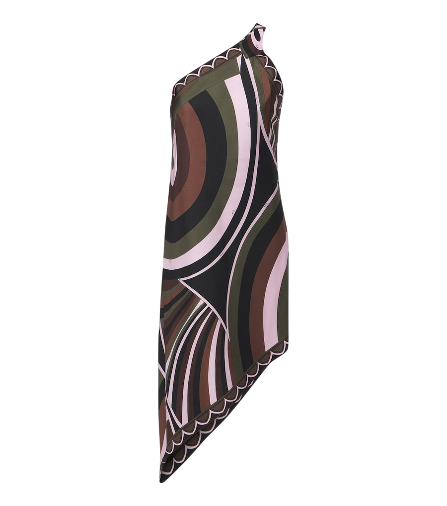 Pucci Iride one-shoulder silk twill midi dress