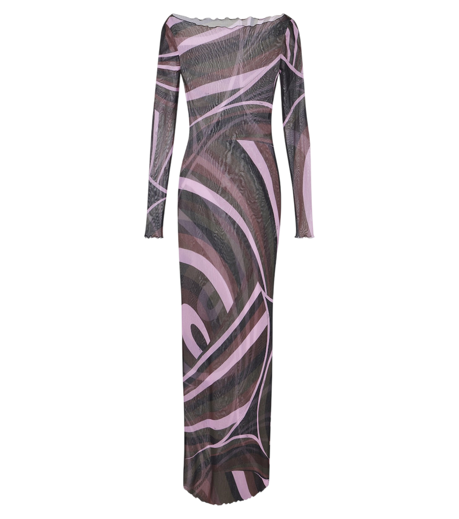Robe longue en tulle transparent Pucci Iride
