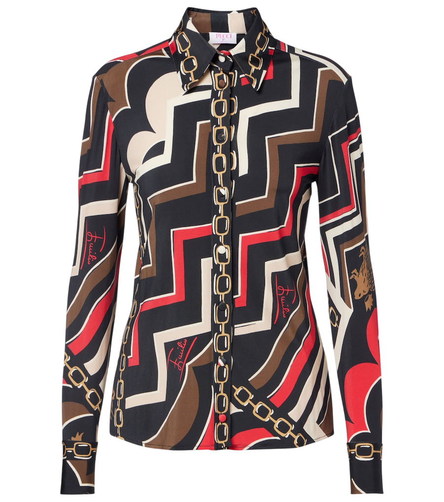 Camisa de punto de seda Istrice de Pucci