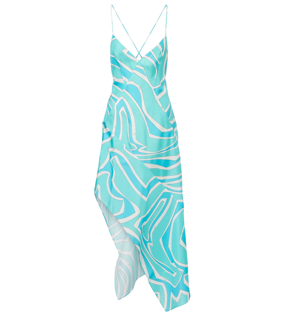Robe midi en twill de soie Labirinto Pucci