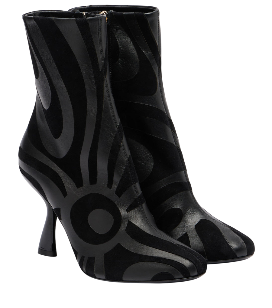 Pucci Marmo suede and leather ankle boots