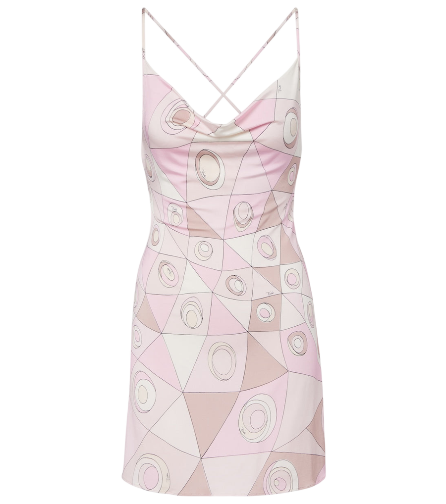 Mini-robe en jersey de satin drapé Pucci Occhi