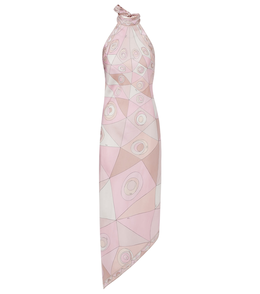Vestido largo de sarga de seda Pucci Occhi