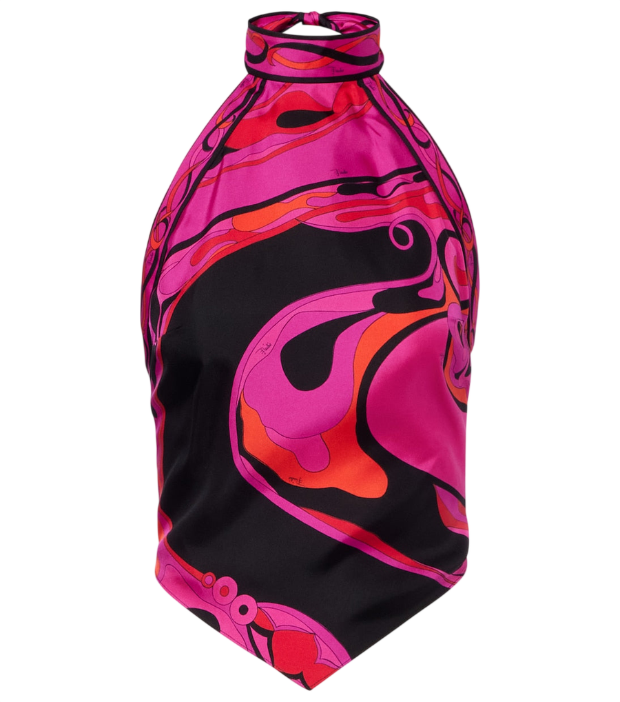 Haut dos nu en twill de soie Orchidee de Pucci