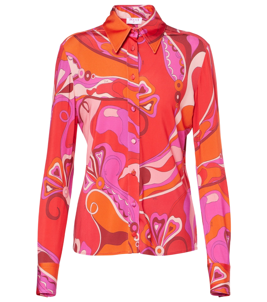 Camisa de punto de seda Orchidee de Pucci