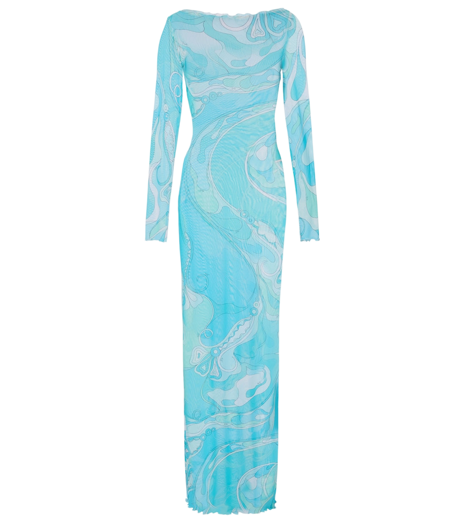 Pucci Orchidee sheer maxi dress