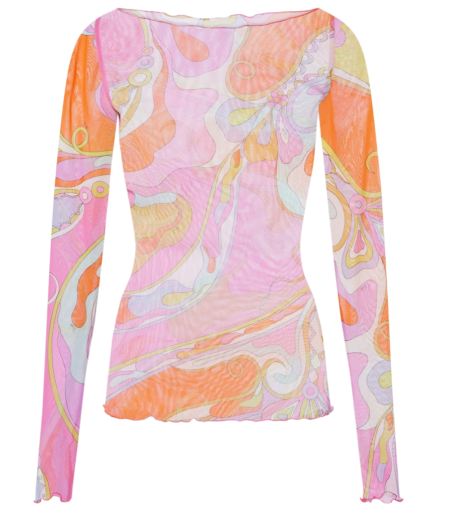 Pucci Orchidee sheer tulle top