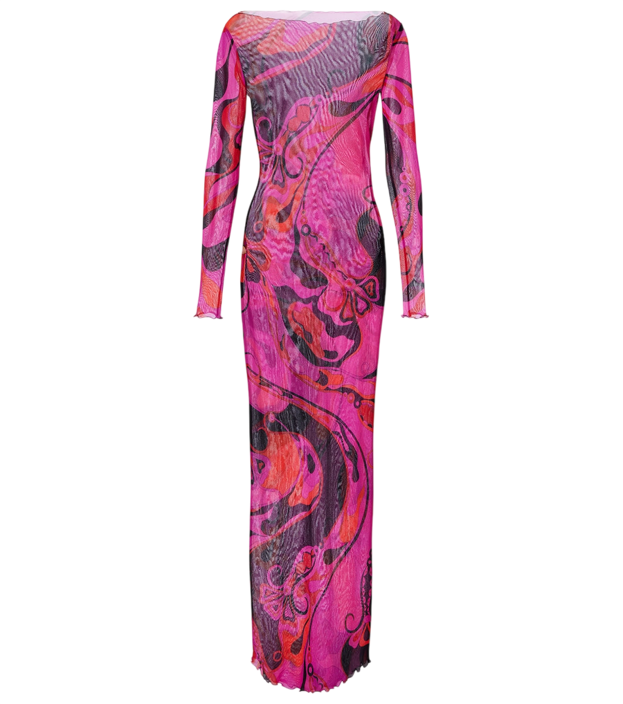 Pucci Orchidee tulle maxi dress