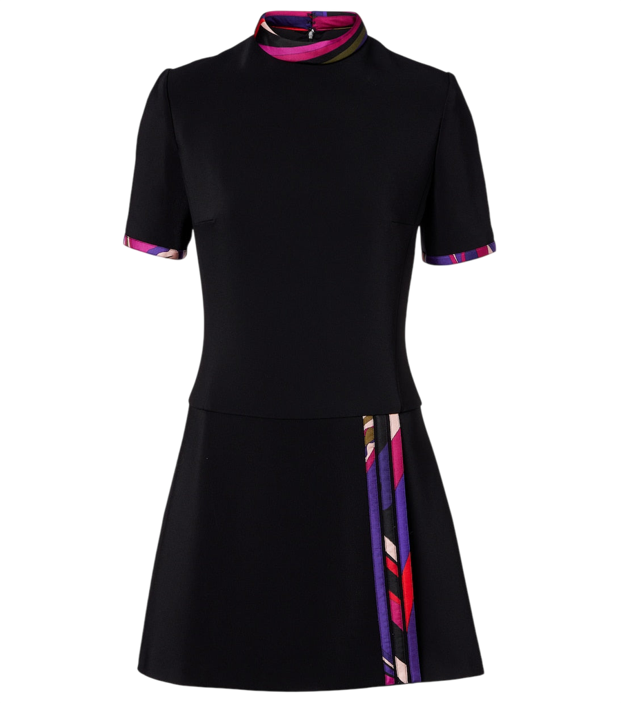 Mini-robe en cadi imprimé Pucci bordée de soie
