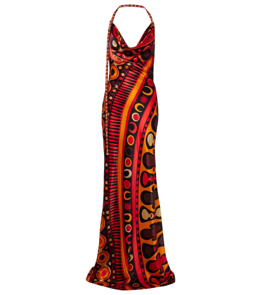 Maxivestido de satén con espalda descubierta Soleil de Pucci