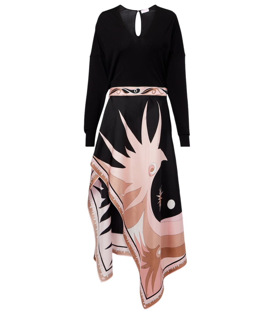 Robe midi en maille de soie mélangée Pucci Stella