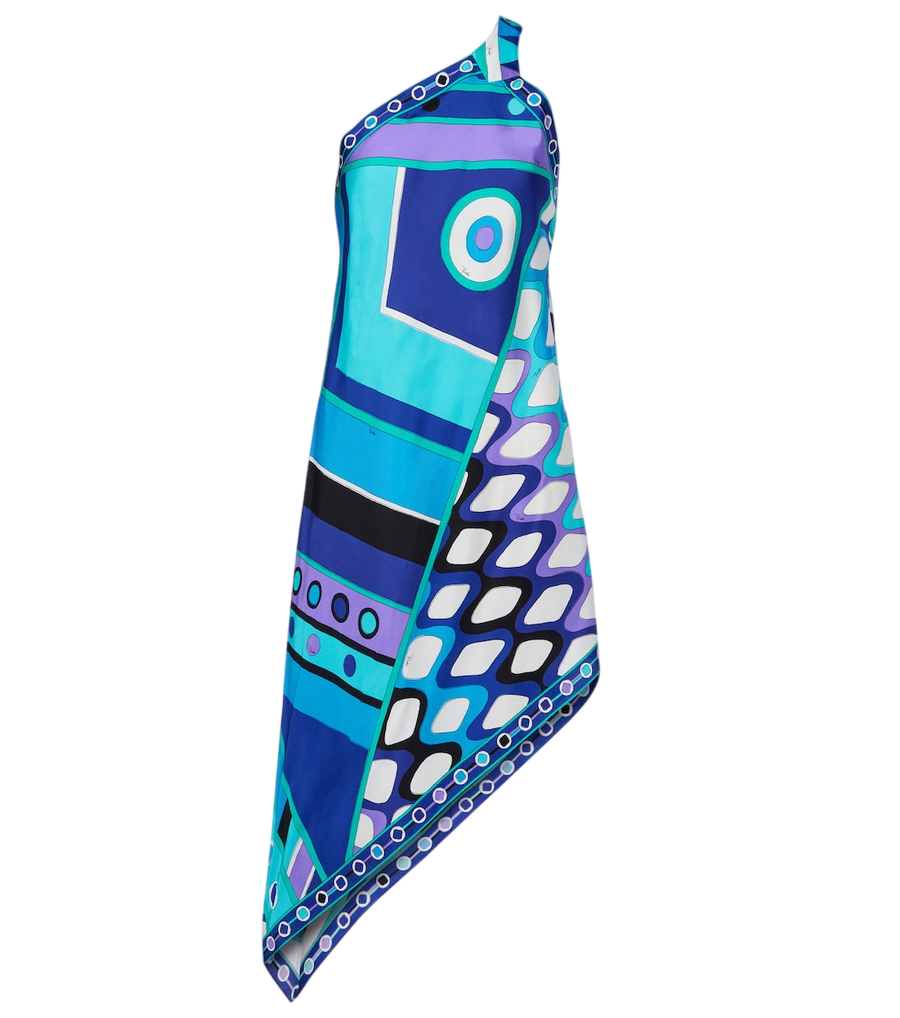 Pucci Vivara asymmetric silk twill midi dress