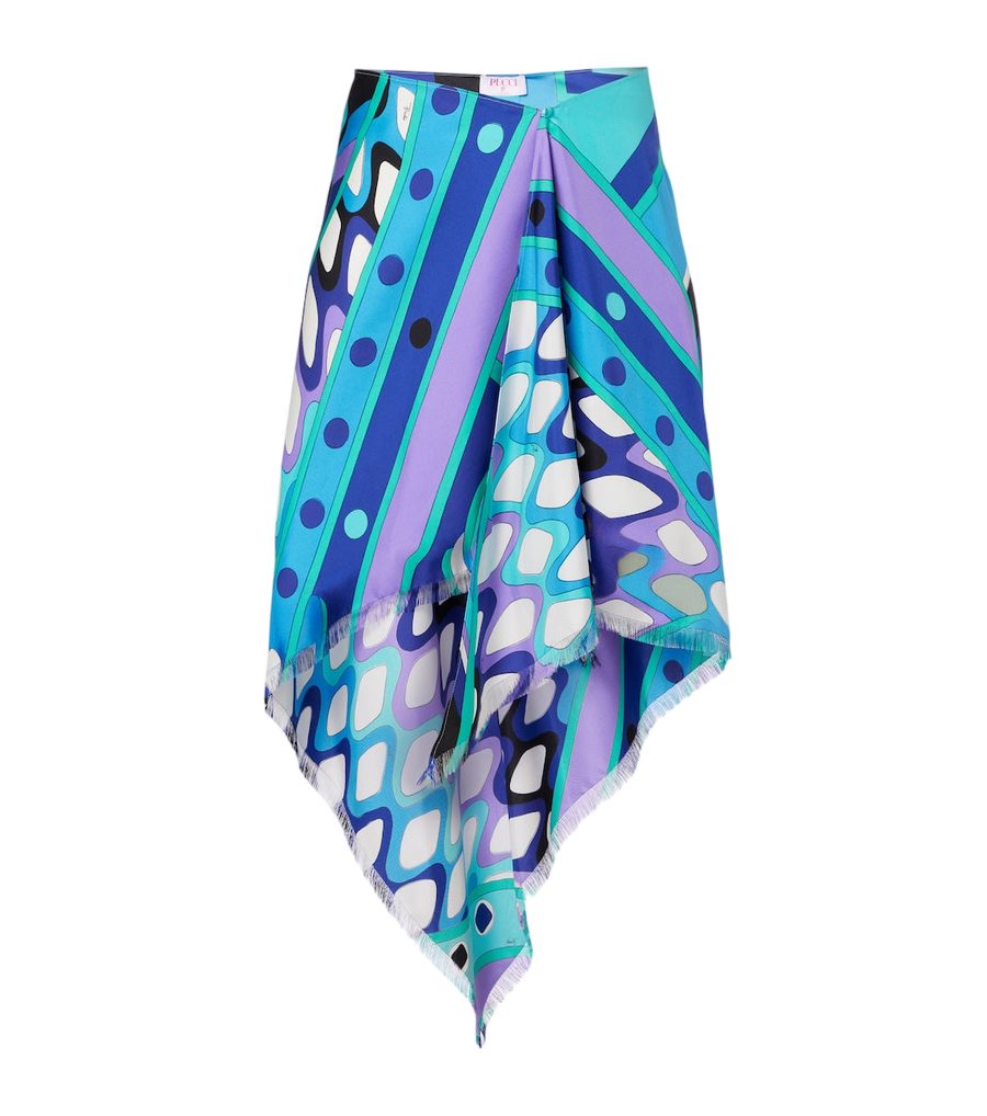 Jupe midi en sergé de soie drapé Pucci Vivara