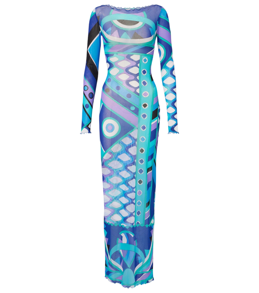Robe longue en tulle à volants Pucci Vivara